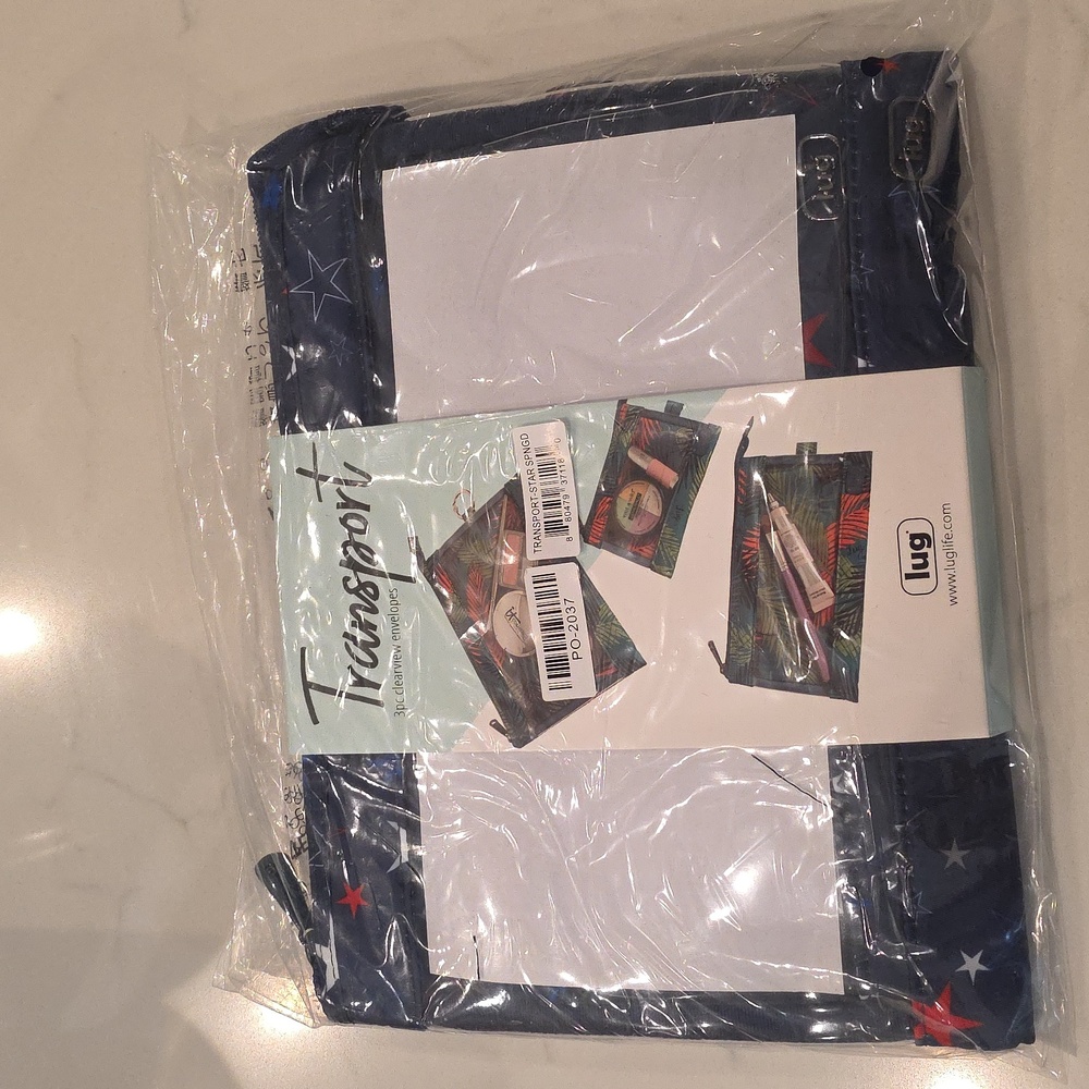 Lug Transport 3pc Storage Envelopes Star Spangled Nwt Still In Plastic